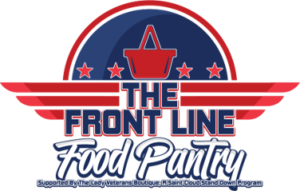 A logo for the front line food pantry