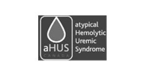 A black and white logo for atypical hemolytic uremic syndrome