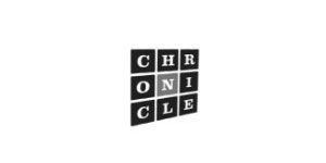 A black and white logo for chronicle on a white background.