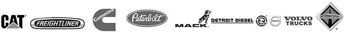 logos for cat freightliner peterbilt detroit diesel volvo trucks and mack