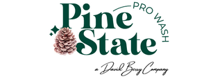 A pine state pro wash logo with a pine cone in the middle.