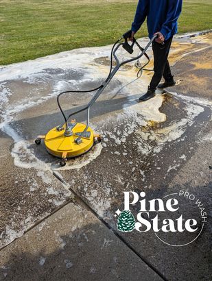 Pine State Pro Wash power washing cement walkway Raleigh NC