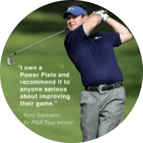 A man is swinging a golf club on a golf course