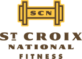 A logo for scn st croix national fitness