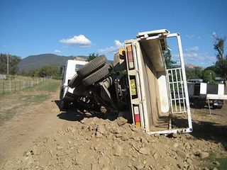 View of the truck turned to its sides