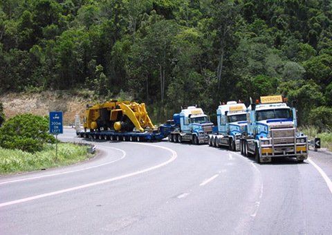 Trucks with HairBag Suspension on road