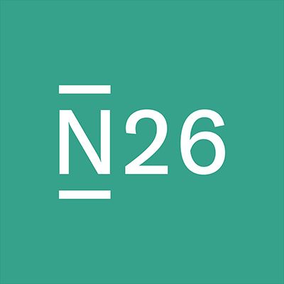 El logo de n26 está sobre un fondo verde.