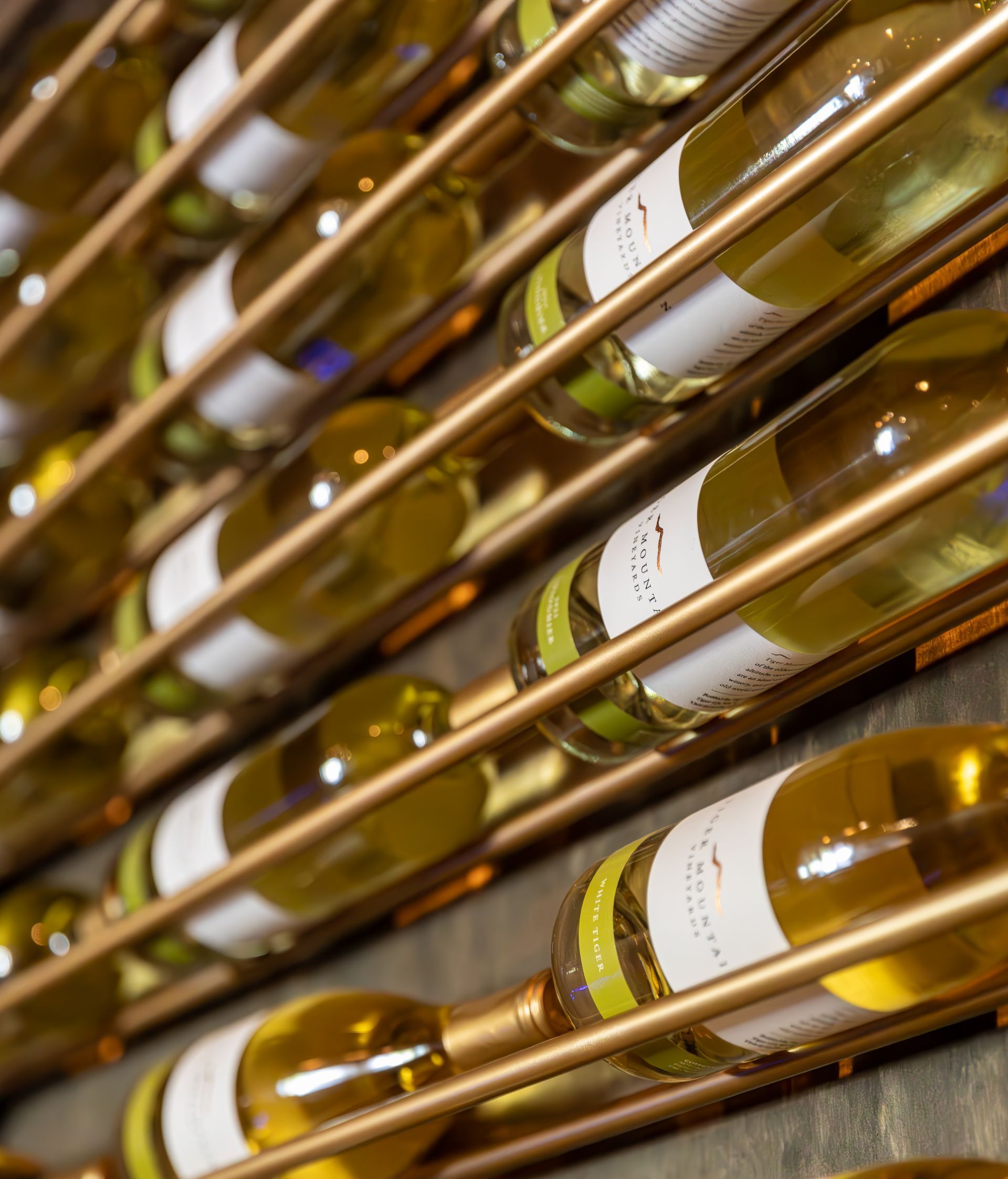 White wine on a rack