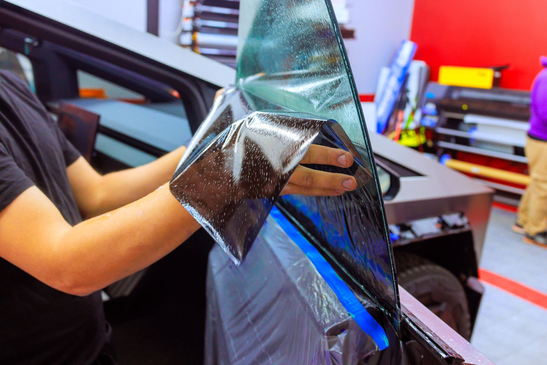 Professional car window tinting service in progress | Lithia Springs, GA | Tint Life Window Tinting