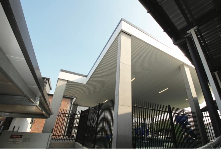 A building with a sign that says danger on it