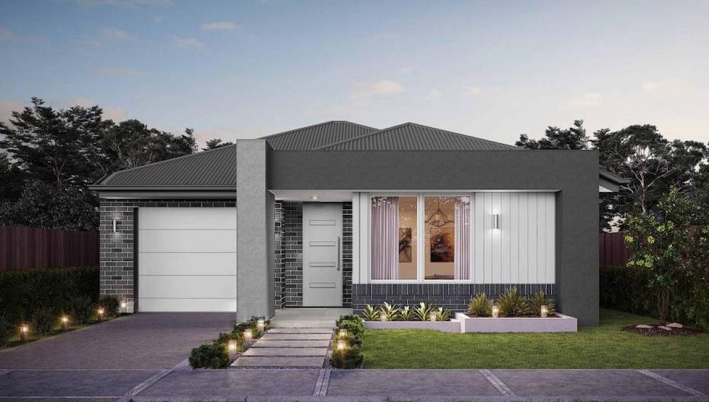 A Modern House With a Gray Roof and White Trim — Ozi Construction Pty Ltd in Griffith, ACT