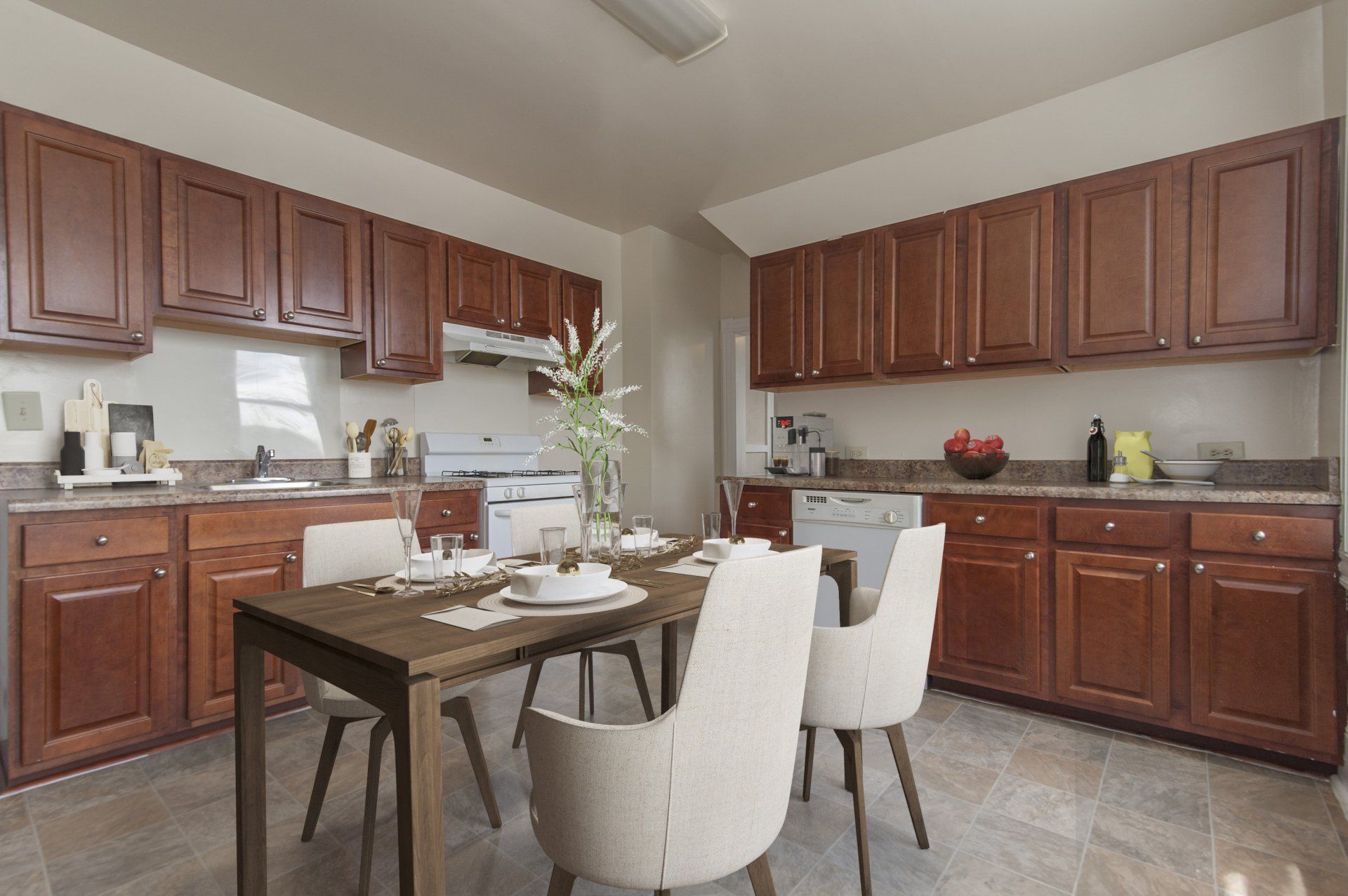Dining room and view of kitchen