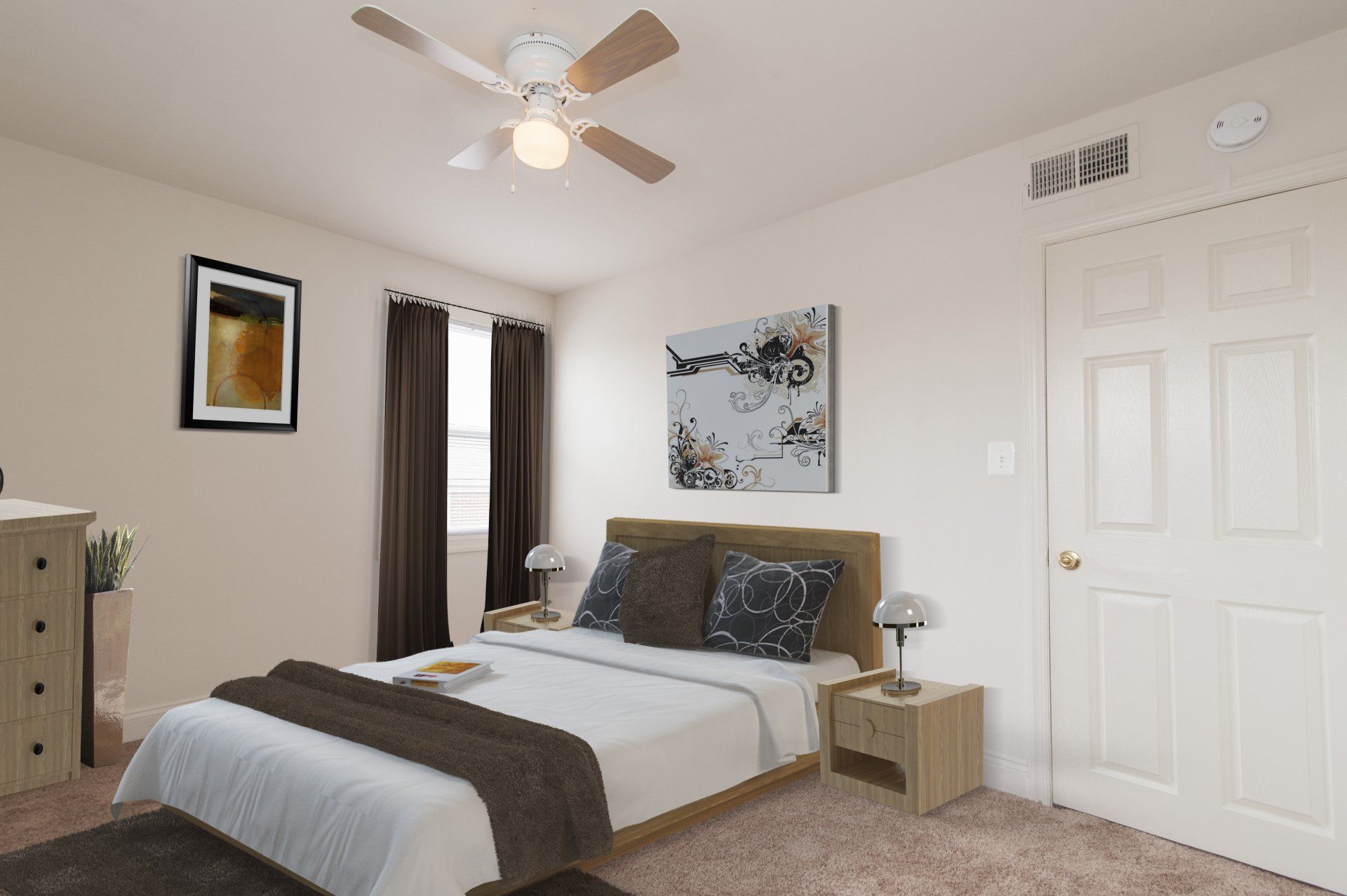 Bedroom with ceiling fan