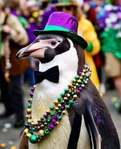 Mardi Gras penguin