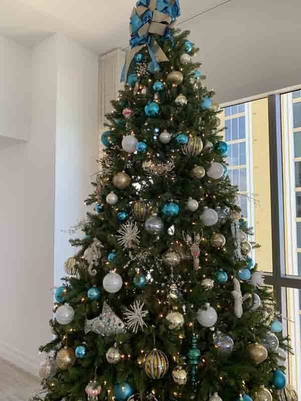 Professional Christmas Tree in Miami Beach condominium