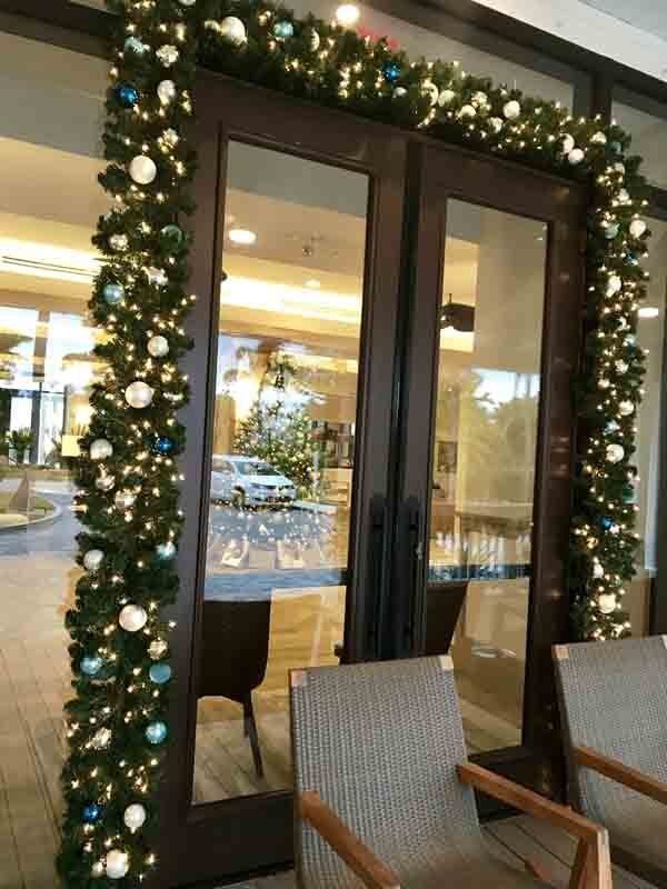 Elegant custom decorated garland at Hawks Cay Hotel in Duck Key