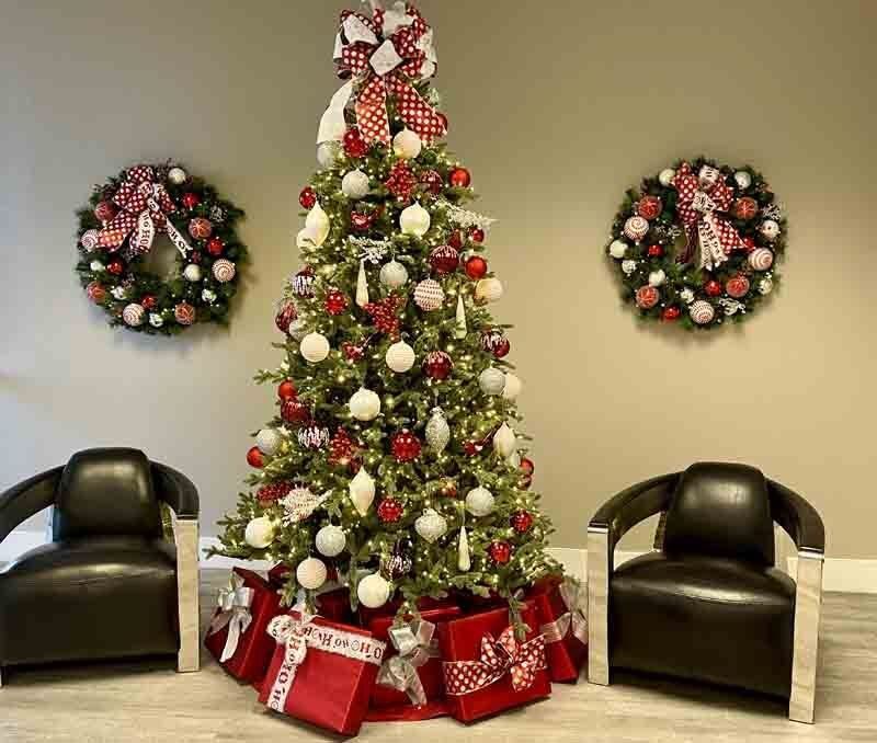 Custom designed Christmas setup for television commercial 