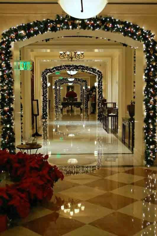Beautiful and elegant decorated hallways at the Ritz Calton Hotel in Key Biscayne