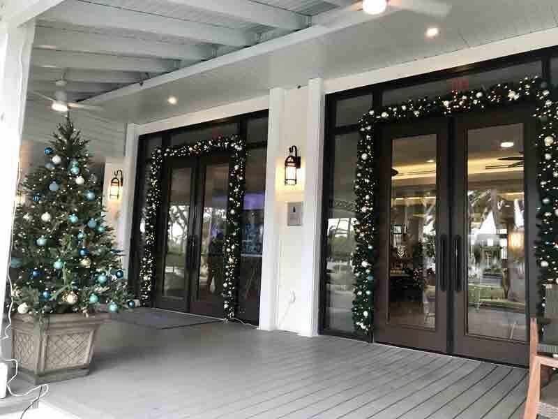 Professional Christmas decor at Hawks Cay Hotel in Duck Key