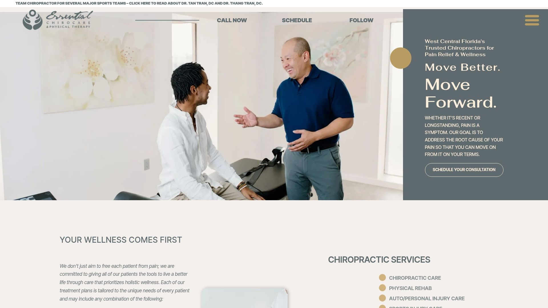 Doctor and patient talking in an office.