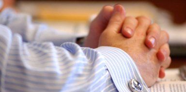 Well dressed man with striped shirt and cuff links