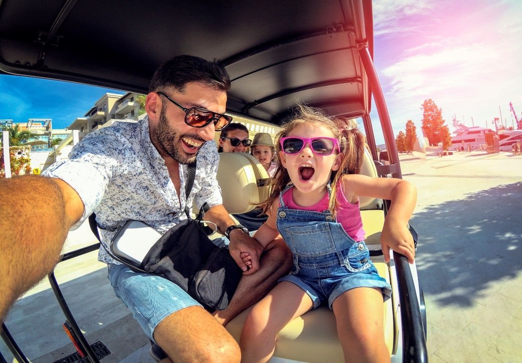 Family on Golf Cart – Destin, FL – Seaside Golf Cart Rentals