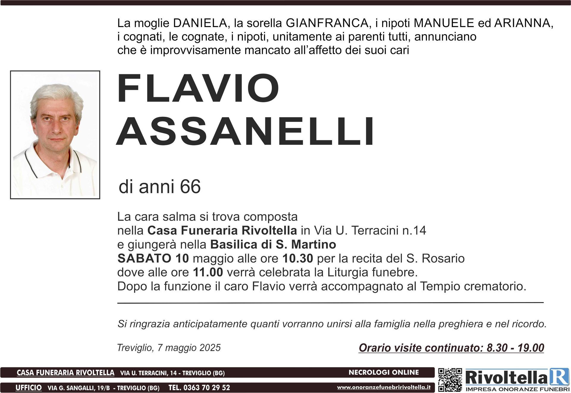 Una foto di un uomo con il nome flavio assanelli.