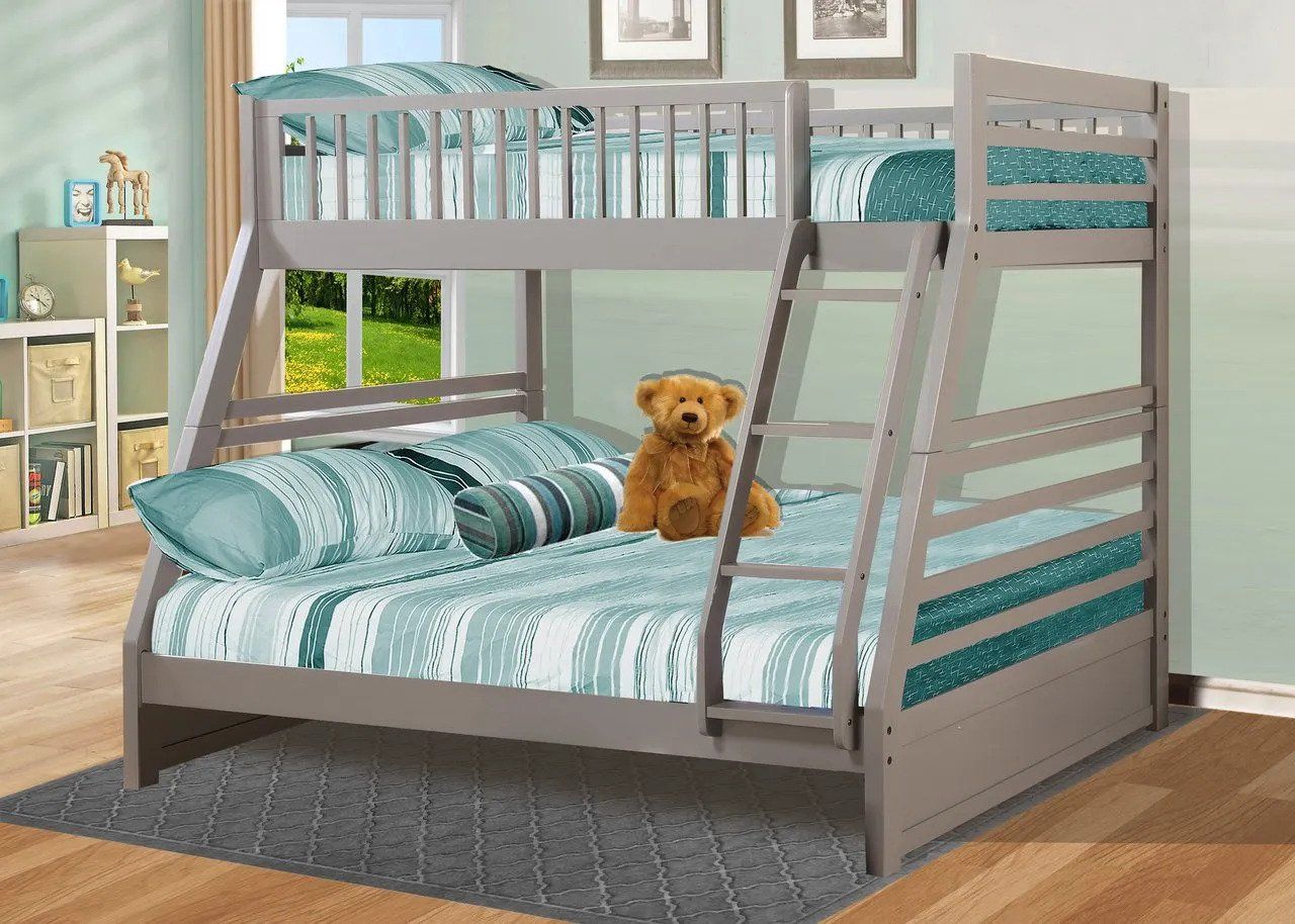 Grey Twin OVer Full Bunk Bed