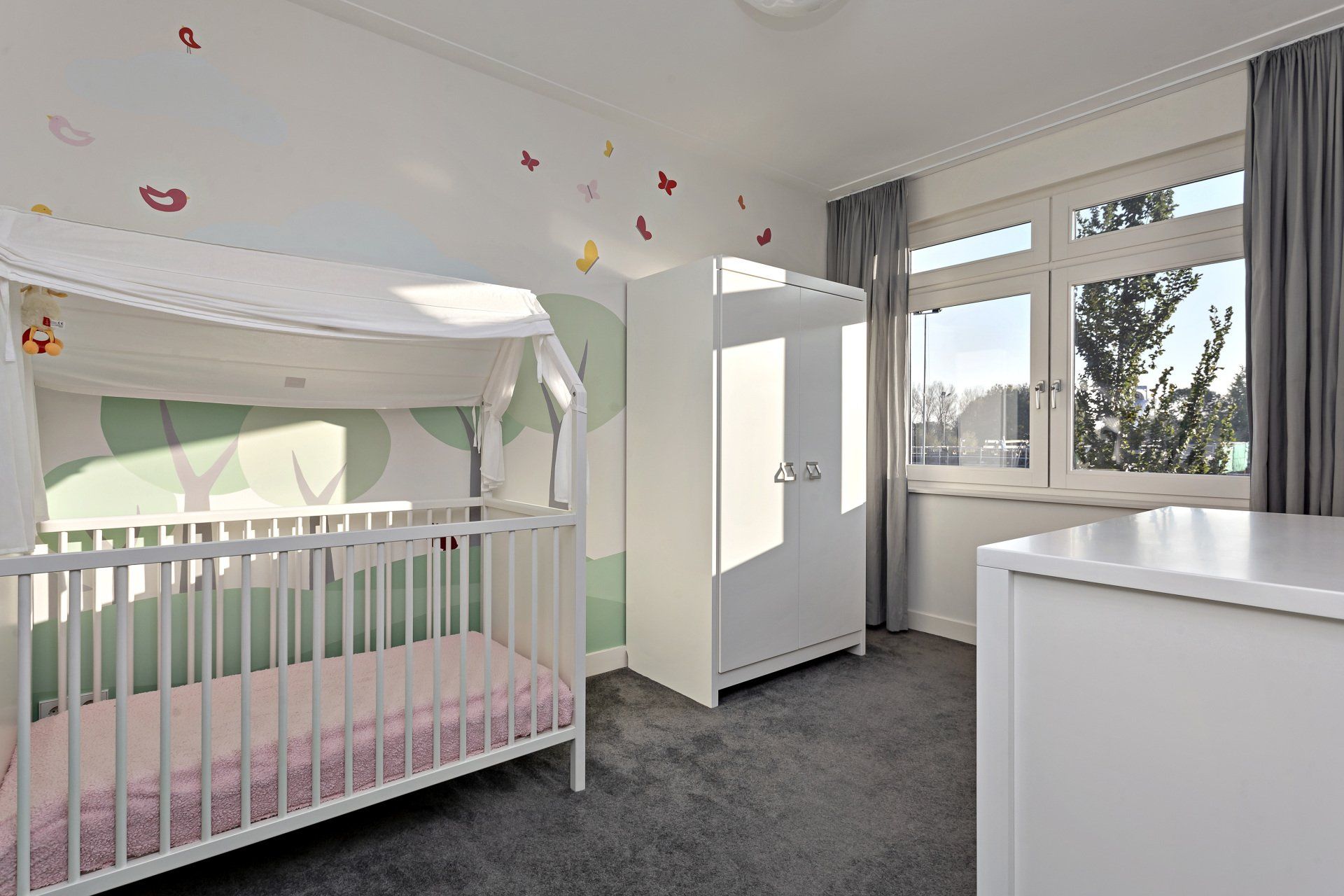 Babykamer, muurschildering, wandschildering, stokke, home, bopita