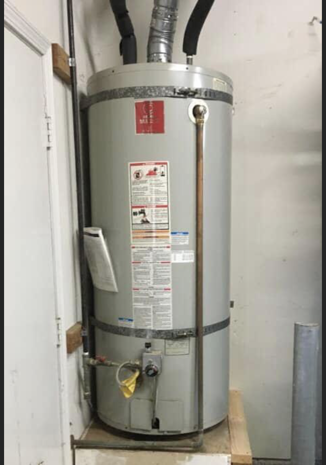 old water heater before replacement