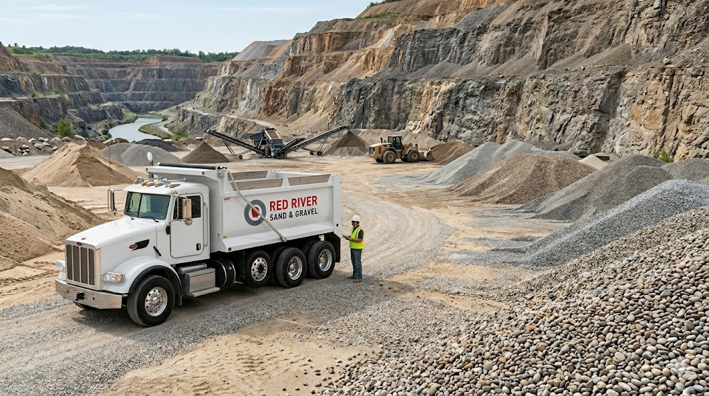 Red river dump truck