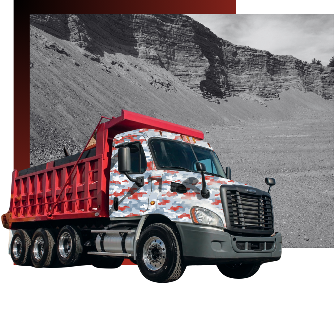 Red river dump truck
