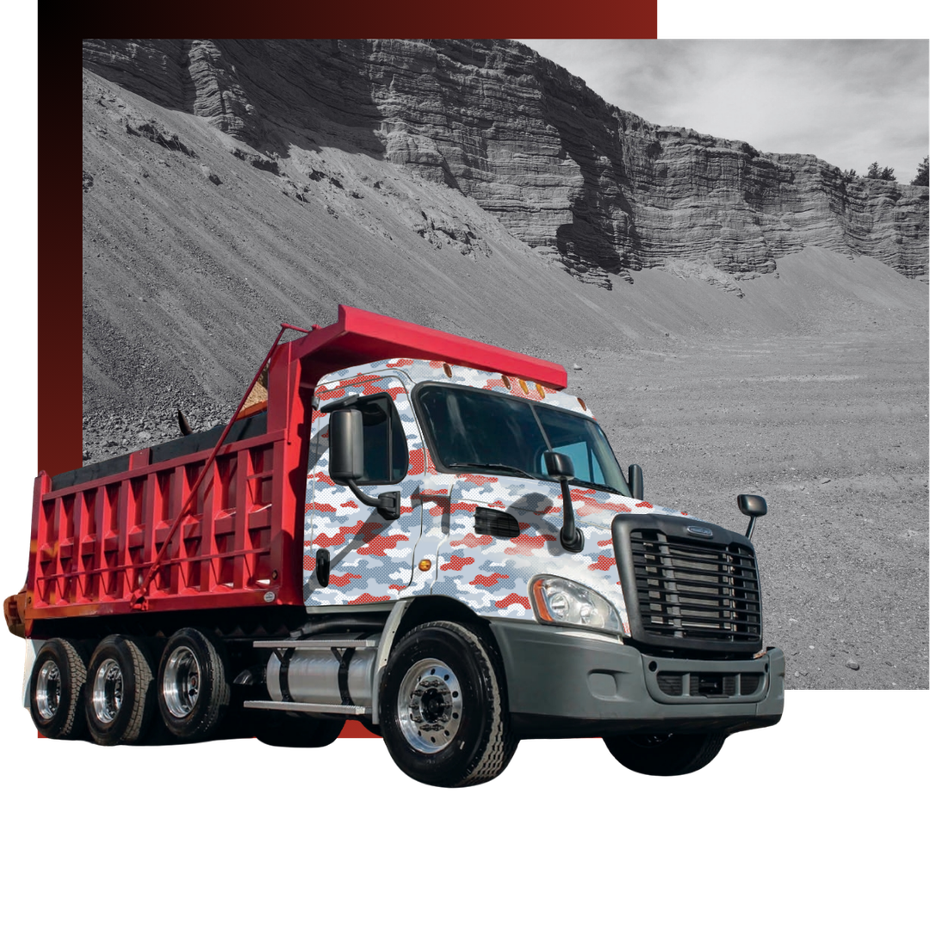 Red river dump truck