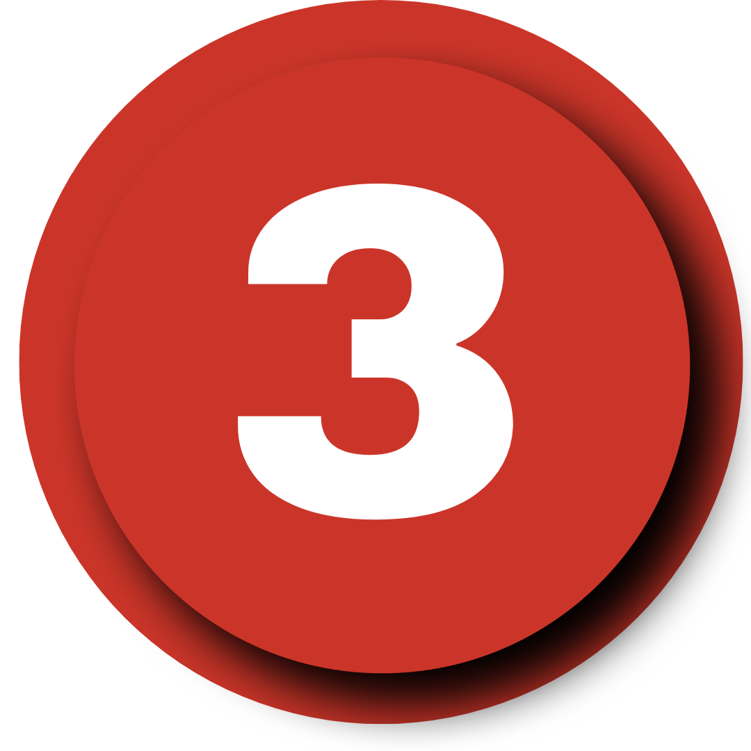 An icon with red number, color red