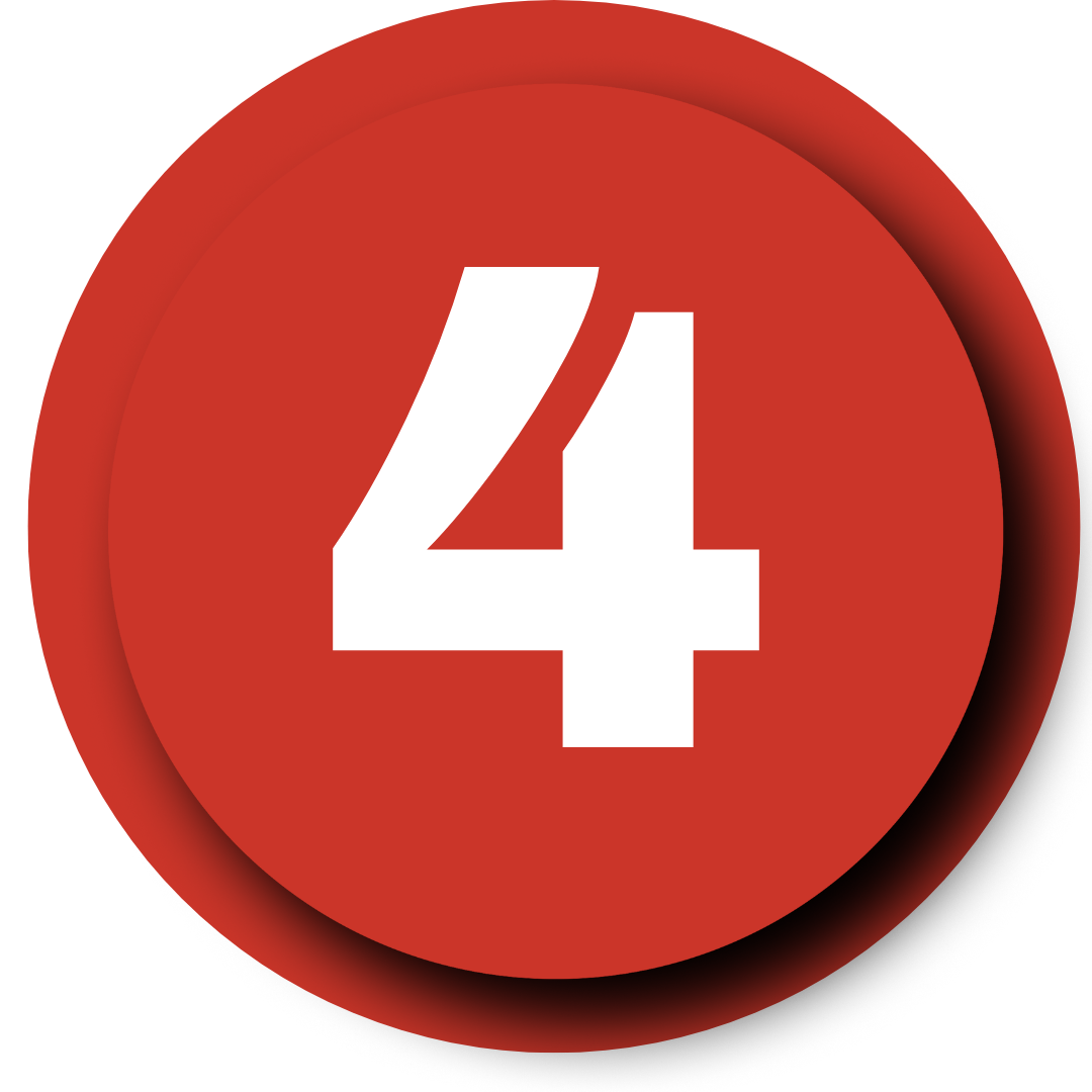 An icon with red number, color red