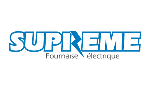 Le logo de supreme fournaise electrice est bleu et blanc.