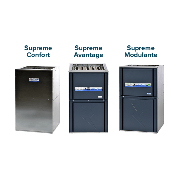 Trois climatiseurs Supreme Comfort Supreme Advantage et Supreme Modulante