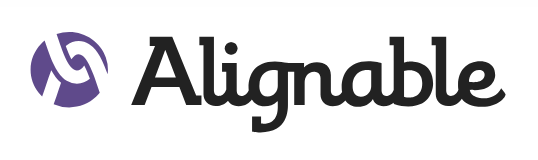 Alignable logo with purple icon and black wordmark