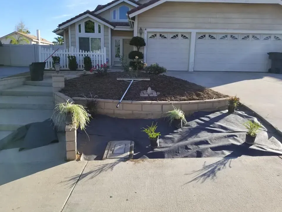 A house with a garden in front of it