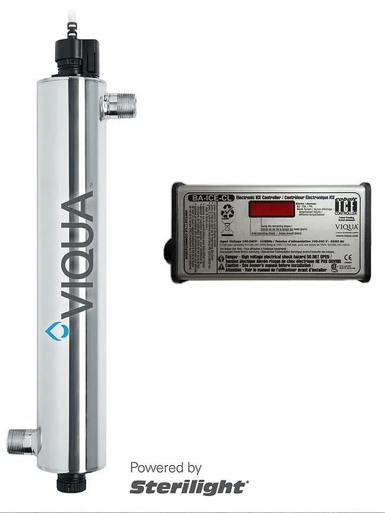 A picture of a water filter and a control panel.