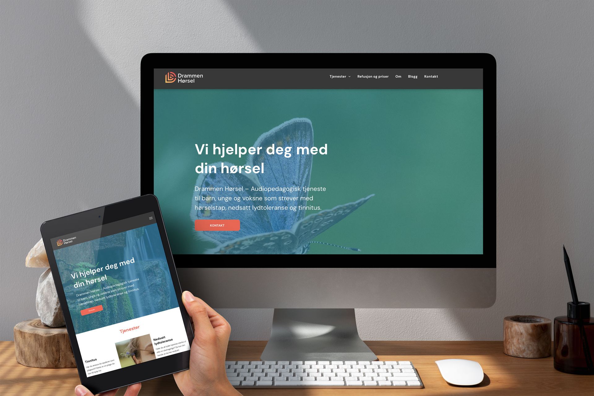 Drammen Hørsel nettside og logo/profil