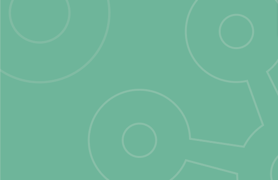 En grønn bakgrunn med sirkler og sekskanter på