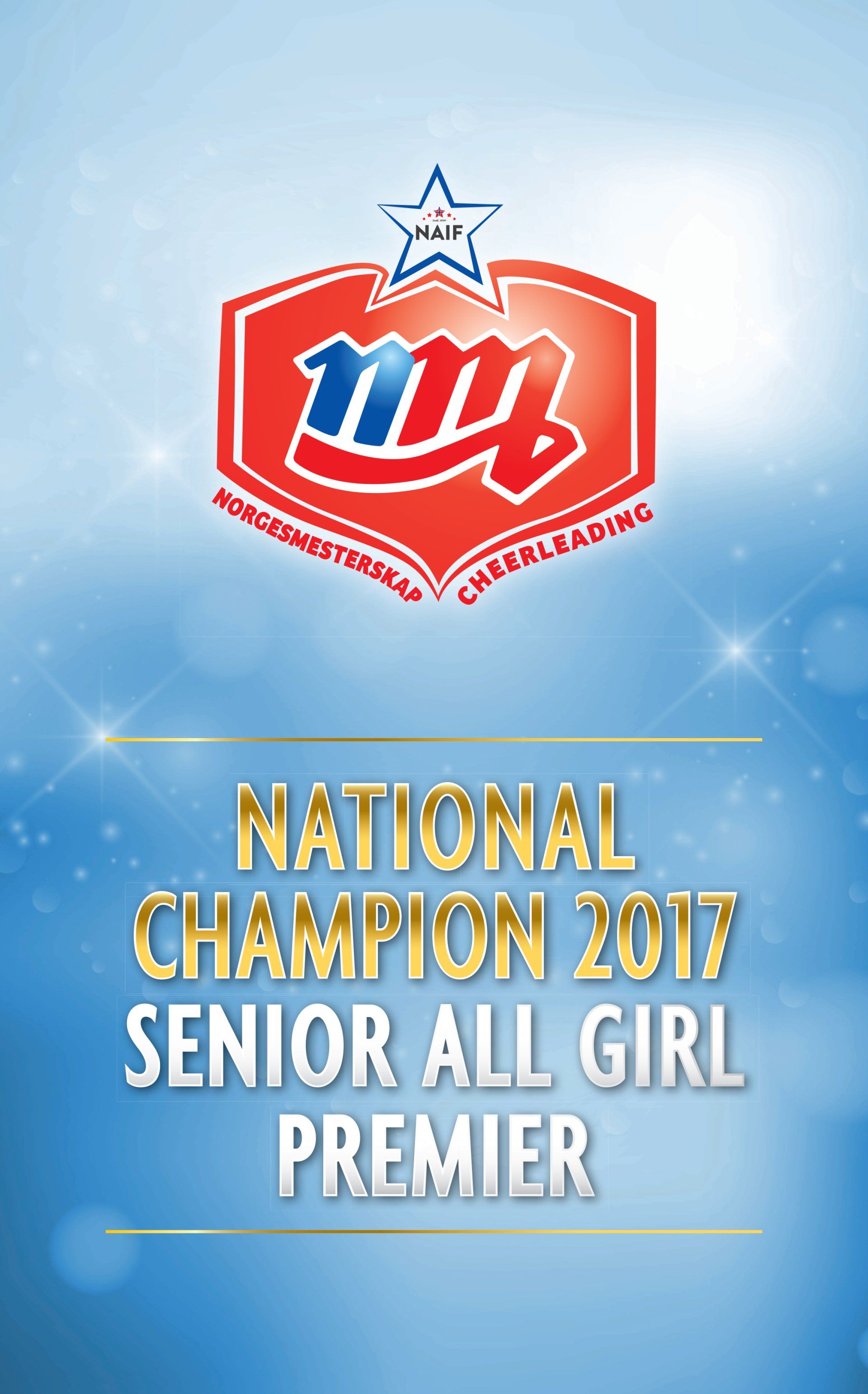 En plakat for landsmesteren 2017 senior all girl premier