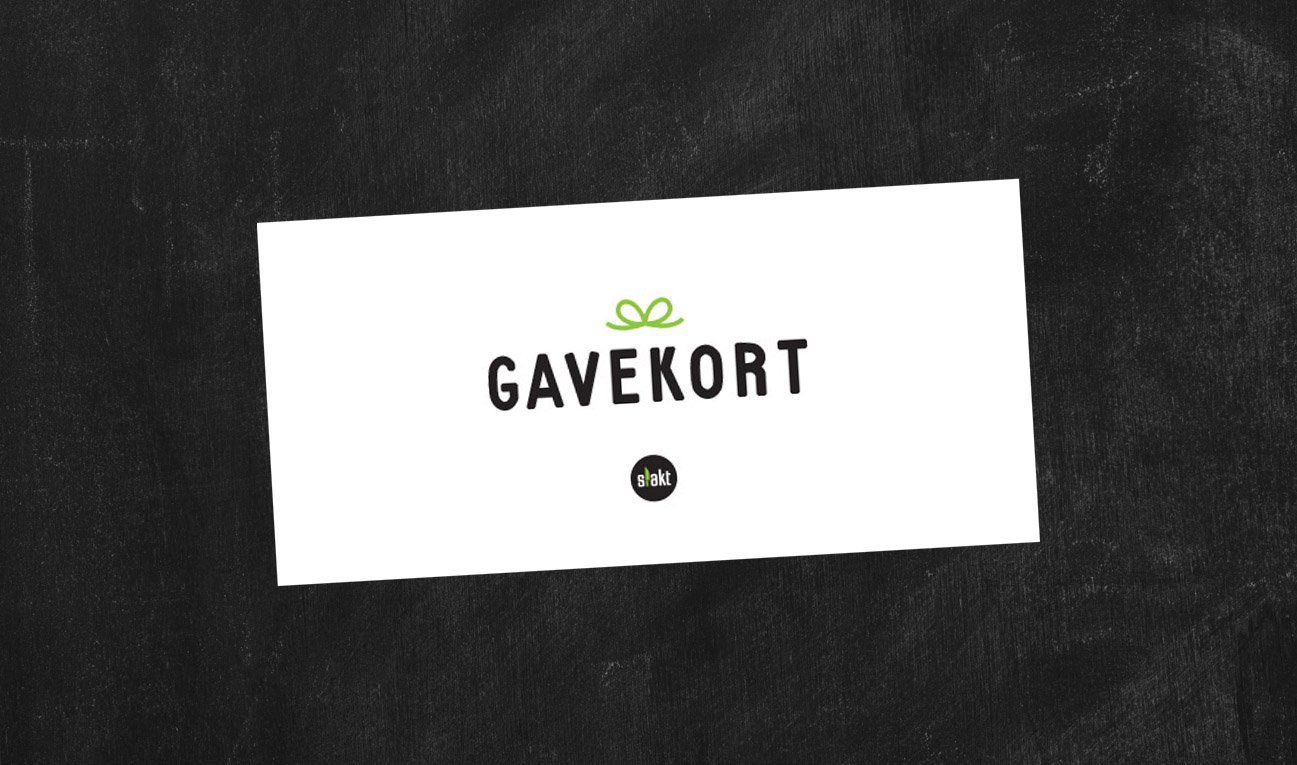 Et gavekort hvor det står gavekort på