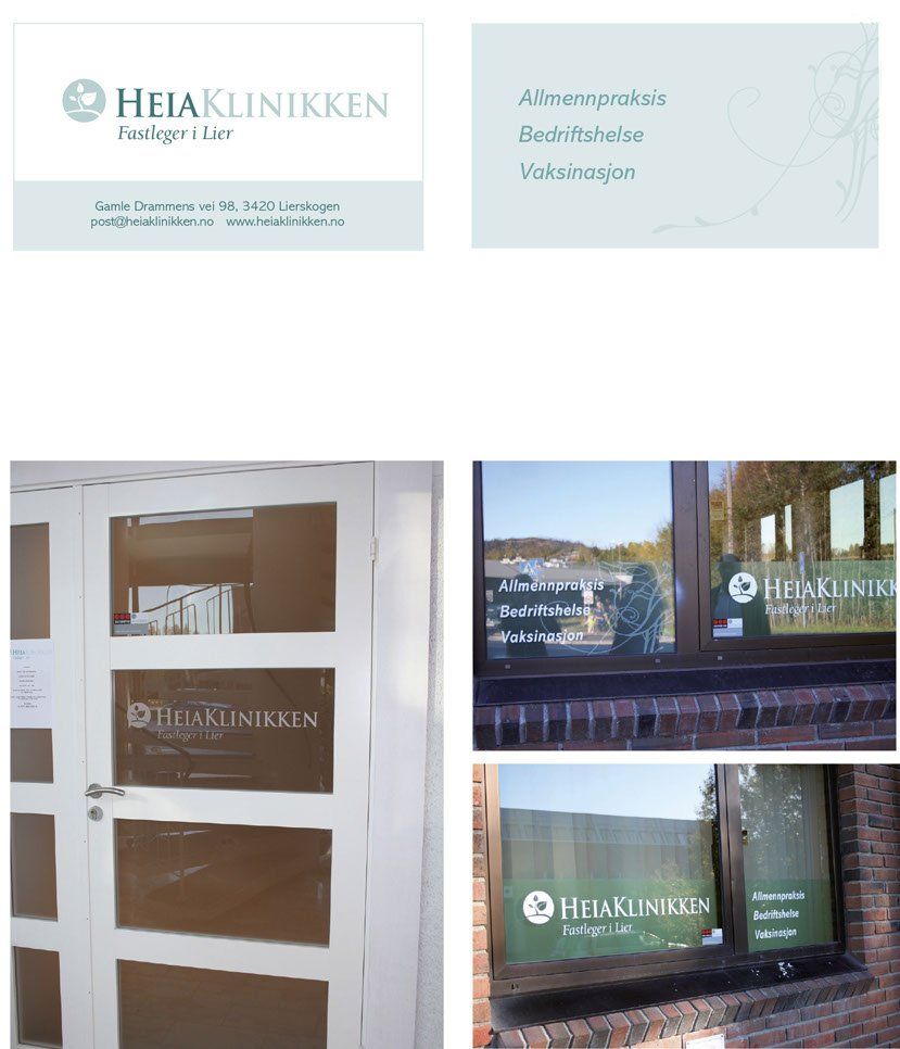 Et visittkort for heiaklinikken vises