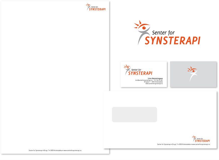 Et sett med visittkort og konvolutter for synterapi