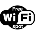 A black and white logo for a free wifi spot