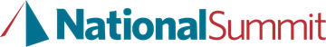 National Summit logo with teal and red triangular mark and black and red text