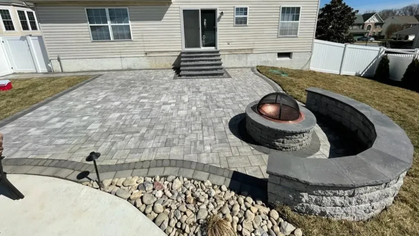 patio and fire pit constructed by Xscape 2 Nature
