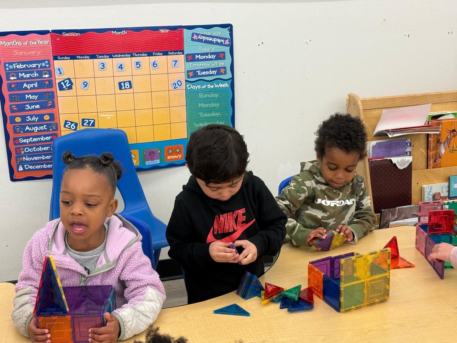 Child building with blocks